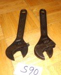 SCHOLLER, PECK STOW & WILCOX TOOLS 2 PC. VINTAGE CRESCENT STYLE 10 INCH WRENCHES