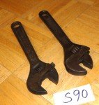 SCHOLLER, PECK STOW & WILCOX TOOLS 2 PC. VINTAGE CRESCENT STYLE 10 INCH WRENCHES