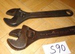 SCHOLLER, PECK STOW & WILCOX TOOLS 2 PC. VINTAGE CRESCENT STYLE 10 INCH WRENCHES