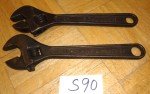 SCHOLLER, PECK STOW & WILCOX TOOLS 2 PC. VINTAGE CRESCENT STYLE 10 INCH WRENCHES