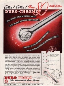 1946 Duro Chrome Ratchet Hand Tool Original Color Print Ad 