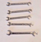 Duro  Chrome Vintage Ignition Open End Wrenches Made In USA 9 Pieces in Case