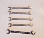 Duro  Chrome Vintage Ignition Open End Wrenches Made In USA 9 Pieces in Case