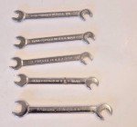 Duro  Chrome Vintage Ignition Open End Wrenches Made In USA 9 Pieces in Case
