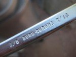 1960s Vtg DURO CHROME * 3/8" & 7/16" Deep Offset Box End Wrench 2015 x 6 Pt USA