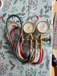 Robinair Gauge Set And Vintage Duro Chrome Refrigeration Wrench.