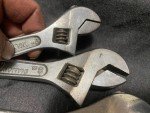 3 Vintage USA Adjustable wrenches 6" Wards 8" Diamond 10" Duro-Chrome 2088A
