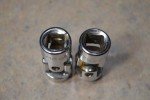 Duro Chrome 2pc 3/8" Drive 6pt Universal Joint Sockets, 3/8" & 7/16", USA