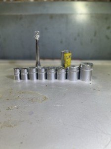 Vintage Duro Chrome SAE 12 Point 3/8” Drive 10 Pc. Socket Set USA Very Clean