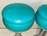 Duro Chrome Bar Stools Pair - Teal Blue Green