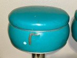 Duro Chrome Bar Stools Pair - Teal Blue Green
