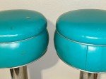 Duro Chrome Bar Stools Pair - Teal Blue Green