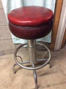 Vintage Old DURO CHROME  Retro Chrome / Vinyl 31” Tall Stool - Very Good