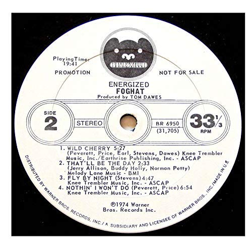 Foghat Energized Vinyl LP Record - 1974 Pressing
