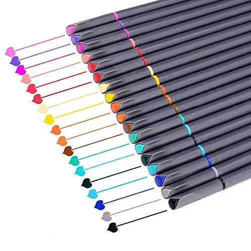 18-Color Fine Tip Journaling Pens for Art & Office