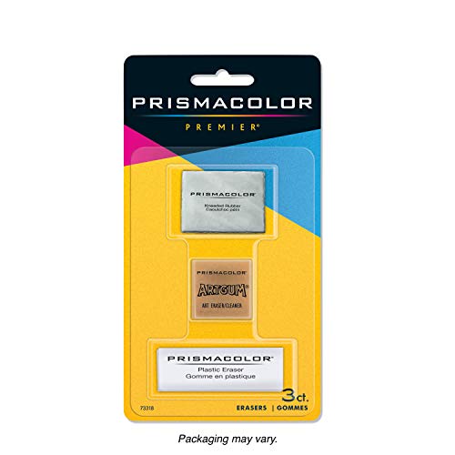 Prismacolor Premier Kneaded, ArtGum and Plastic Erasers, 3 Pack