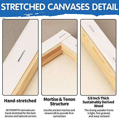 8-Pack Stretched Blank Canvas, 11x14 Inches, Primed