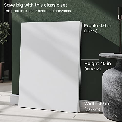 Arteza White Stretched Canvases, Pack of 2