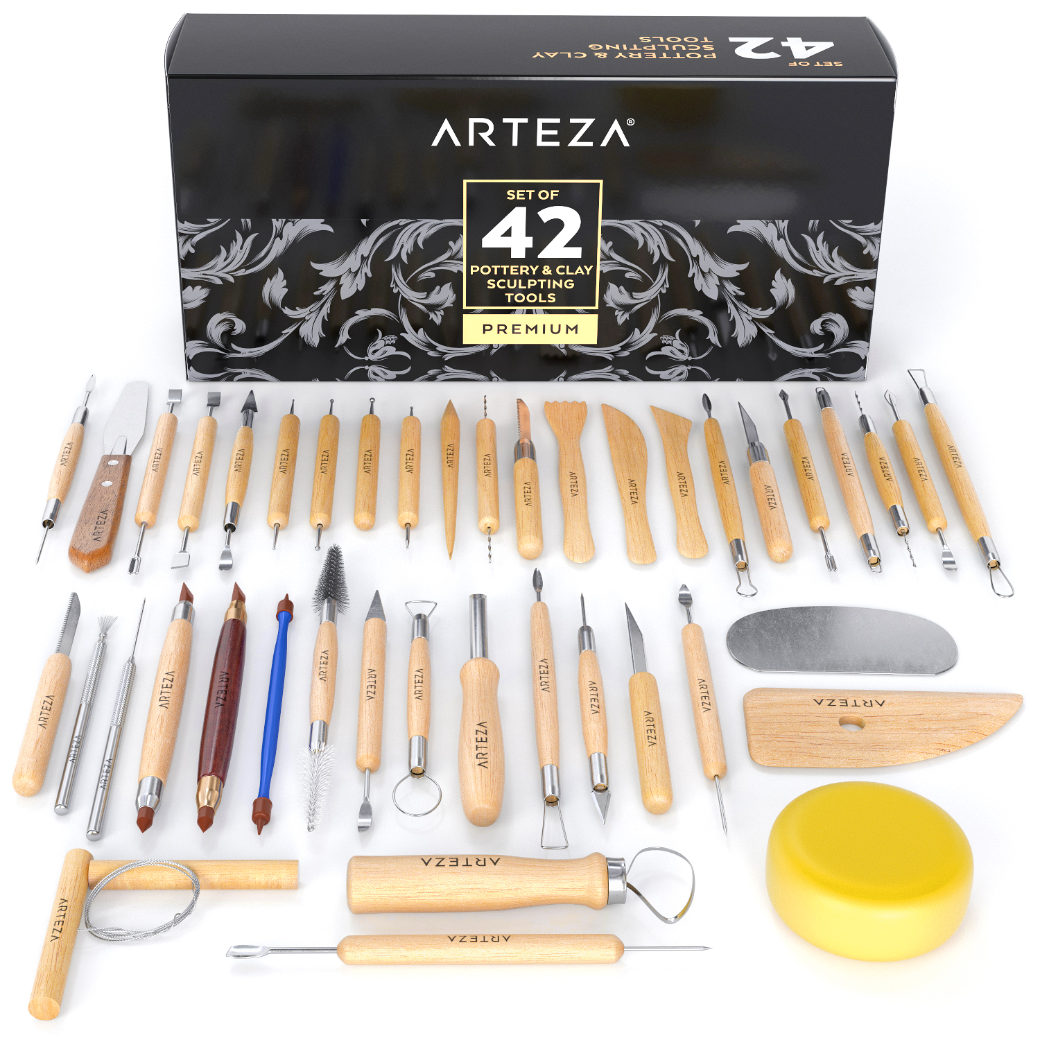 Arteza Set of 42 Pottery Tools for Sculpting