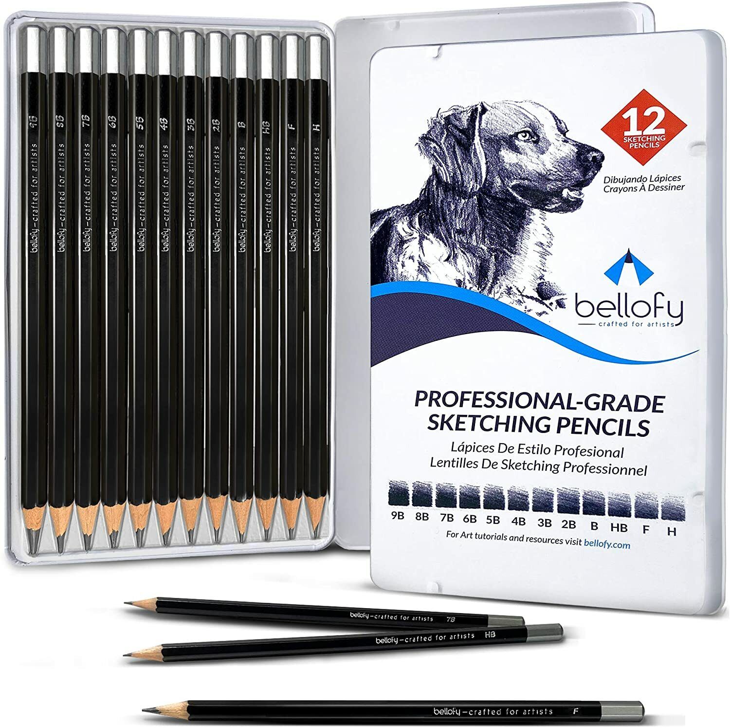 Professional 12 Piece Graphite Pencil Set for Drawing
