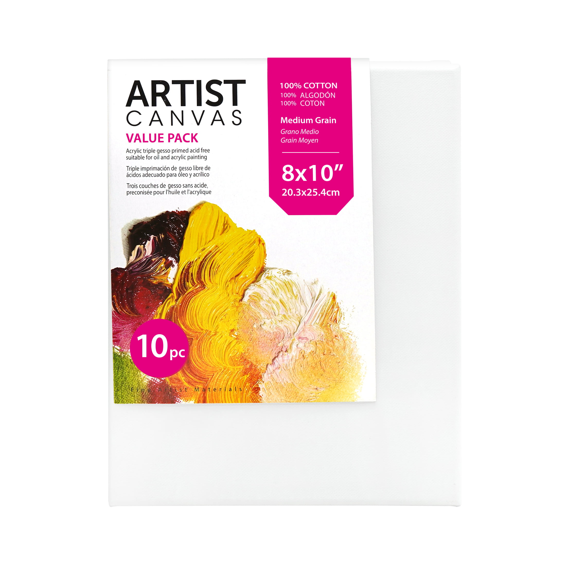 Pack of 10 8"x10" Cotton Canvas