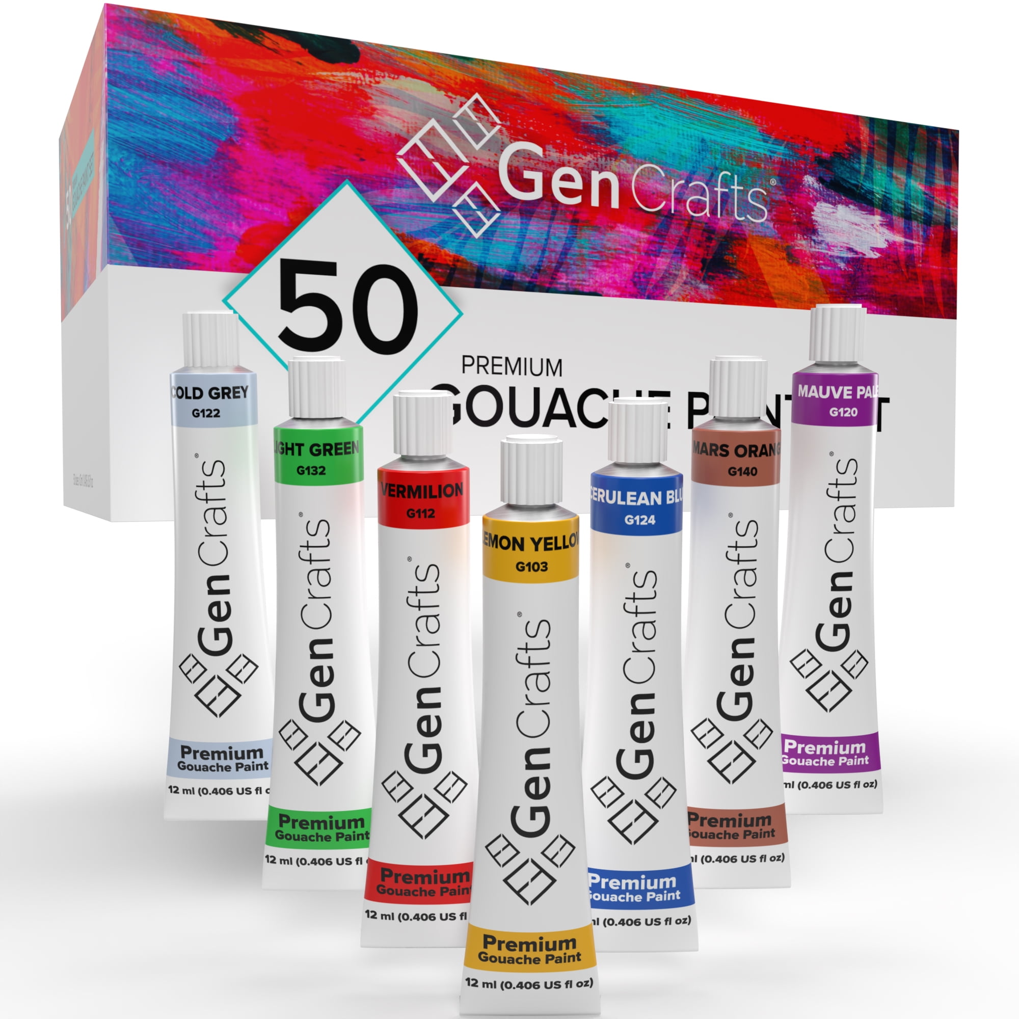 GenCrafts Gouache Paint Tubes Set of 50