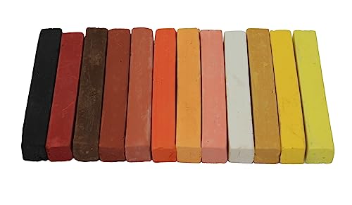 12 Pack Assorted Earth-Tone Soft Pastels - Vibrant Art Supply