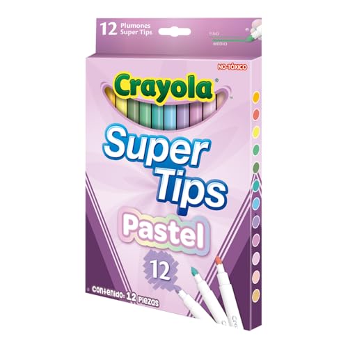 CRAYOLA SuperTips Washable Markers - Assorted Colors, Pack of 12