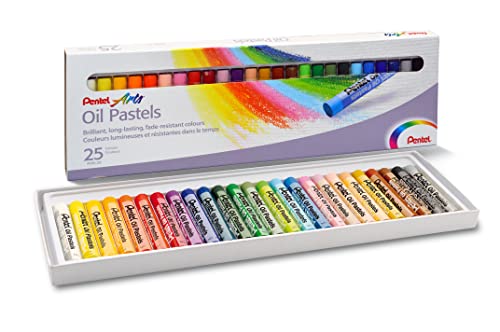 Pentel Arts Oil Pastels - Assorted Colours (25 sticks)
