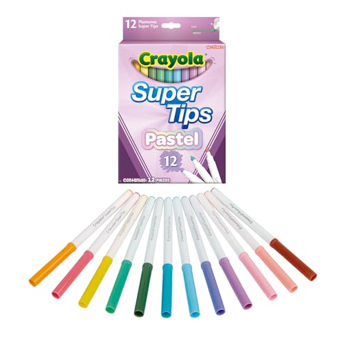 CRAYOLA Assorted Pastel SuperTips - Pack of 12