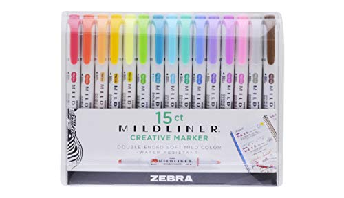 Zebra Mildliner Duo: 15-Pack Highlighter Set