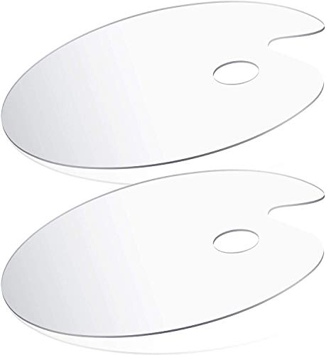 Clear Acrylic Oval Paint Palettes - Set of 2