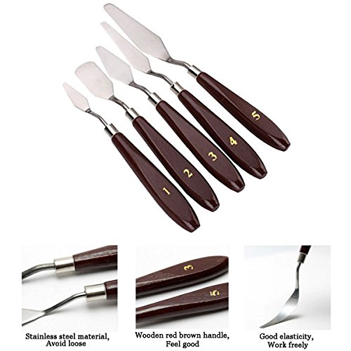 5-Piece Stainless Steel Painting Knife Set