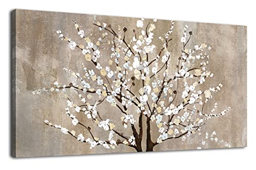 Plum Blossom Abstract Canvas Wall Art 20" x 40