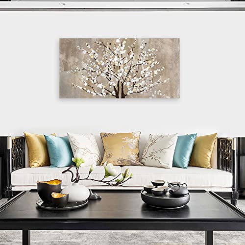 Plum Blossom Abstract Canvas Wall Art 20" x 40
