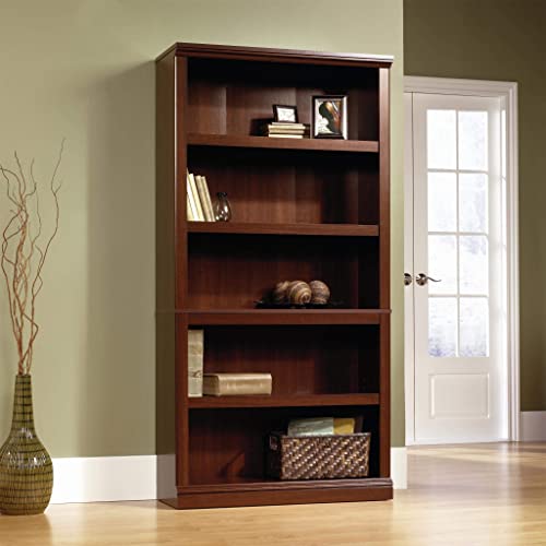 Sauder 5-Shelf Bookcase in Select Cherry