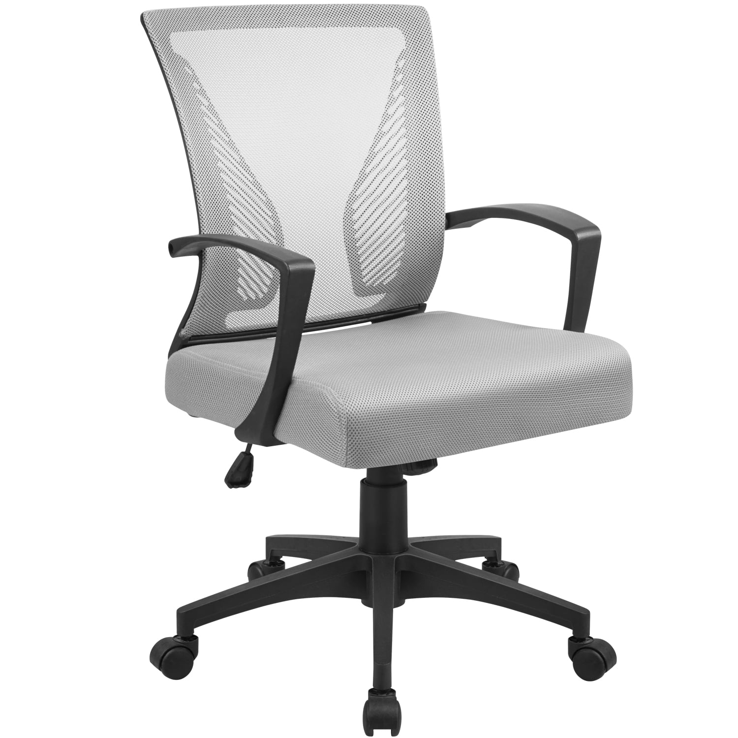 Ergonomic Gray Mesh Desk Chair with Armrests