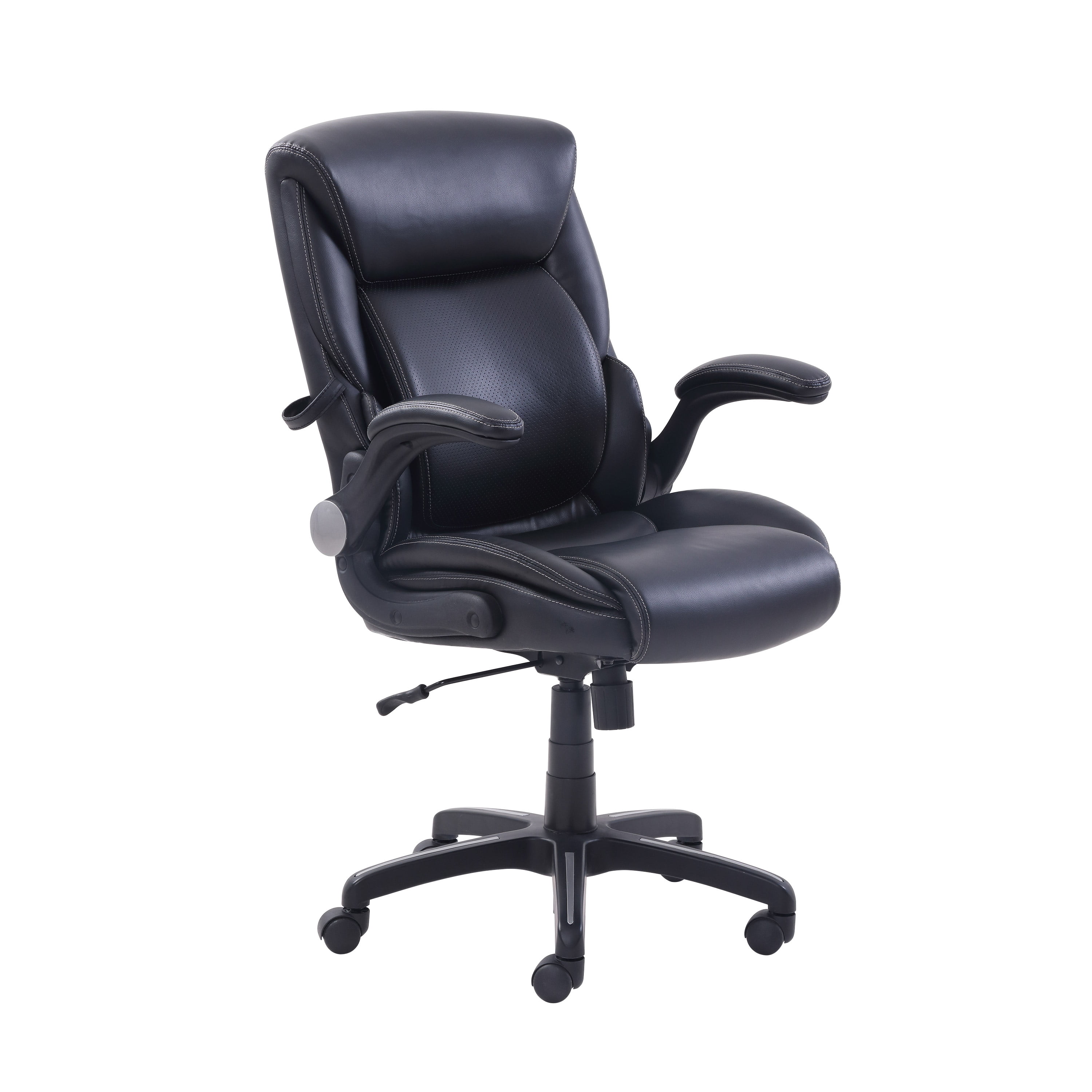 Serta Black Leather Lumbar Office Chair