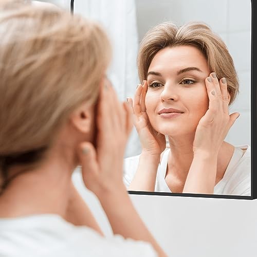 Curved Black Metal Wall Mirror for Home Decor