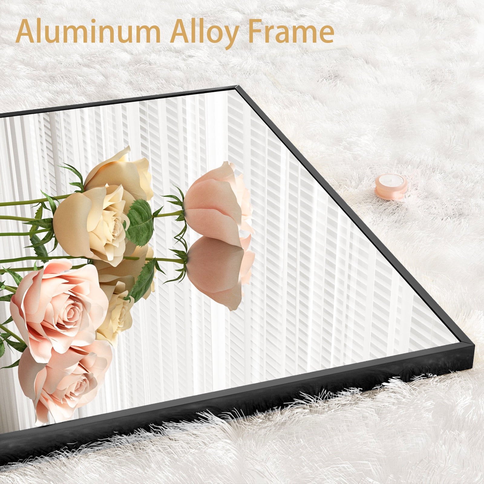 64" x 21" Black Full-Length Standing Mirror