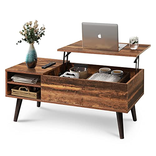 Wood Lift-Top Coffee Table with Hidden Storage