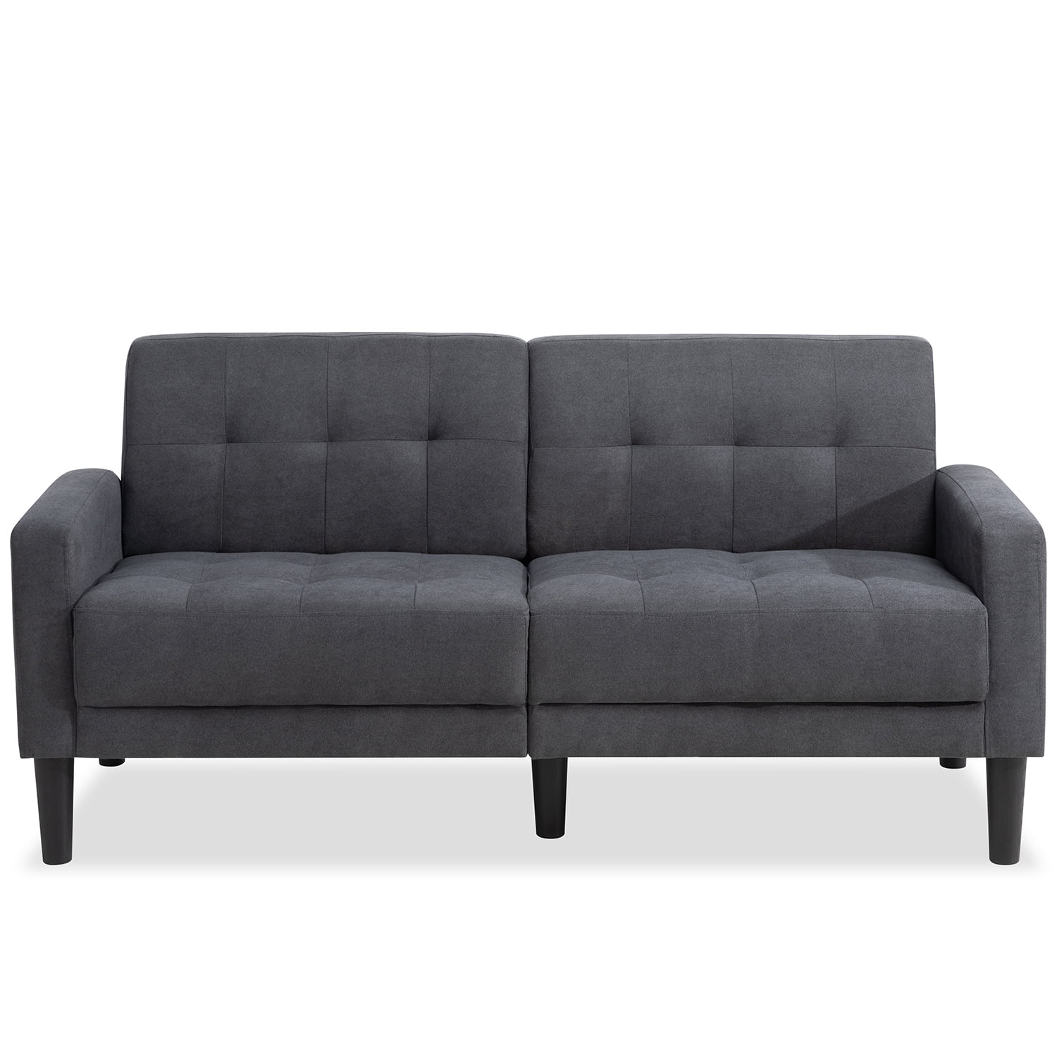 Mid-Century Small Dark Gray Loveseat Sofa