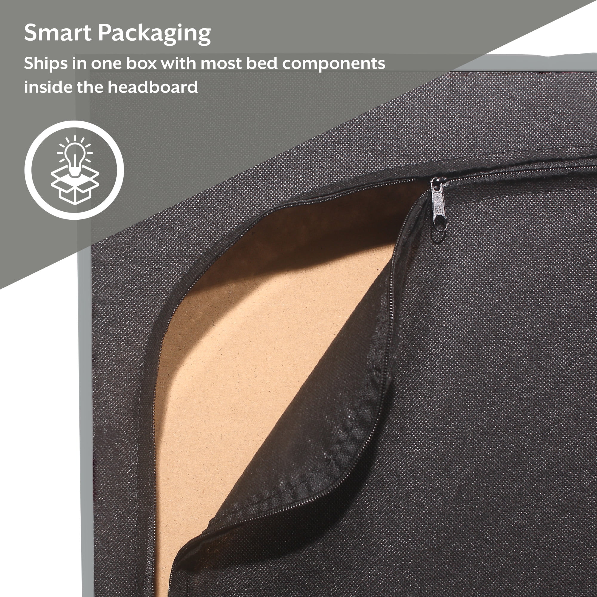 Modern Upholstered Platform Bed Frame with Headboard