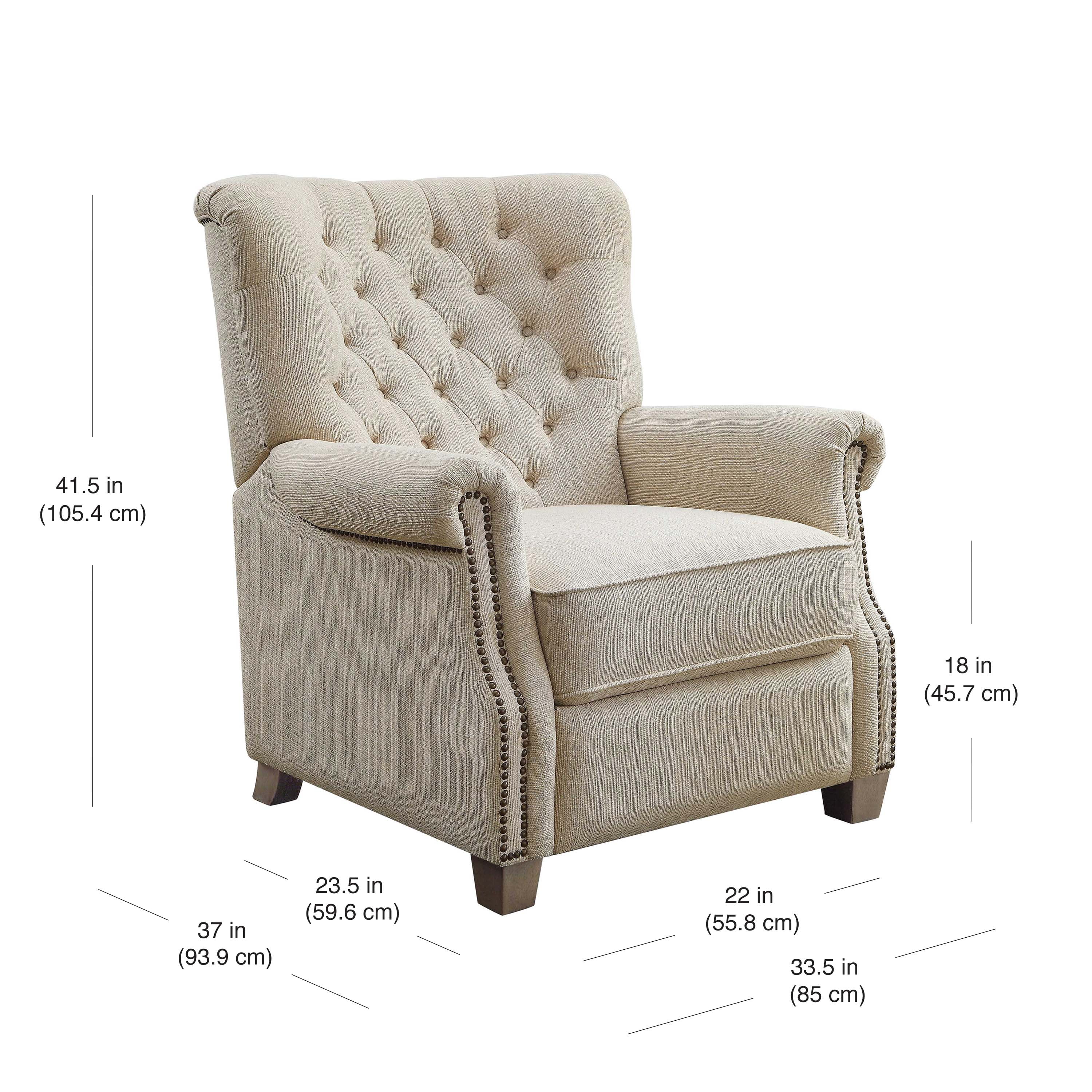 Beige Tufted Push Back Recliner by Better Homes