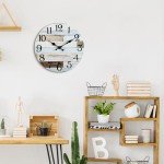 KECYET 10-Inch Silent Wooden Wall Clock