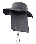 UPF50+ Wide Brim Mesh Sun Hat - Dark Gray
