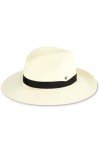 Lightweight UPF 50+ Peyton Sun Fedora - Ivory/Black