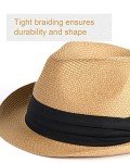 Foldable Fedora Straw Sun Hat for Beach Use