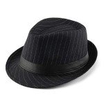Classic Unisex Manhattan Gangster Fedora Hat - Black