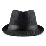 Classic Unisex Manhattan Gangster Fedora Hat - Black